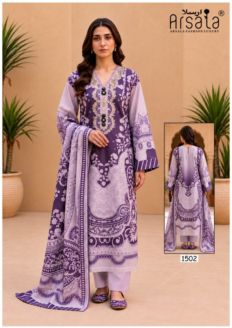 Amira Vol 15 By Arsala Lawn Cotton Karachi Dress Material 